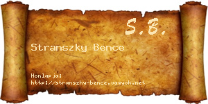 Stranszky Bence névjegykártya